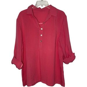 Fridaze -‎ Linen Redefined Pullover Linen Top with Square Buttons